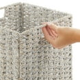 thumbnail image 3 of mDesign Seagrass Woven Kitchen Basket Organizer, Handles, 4 Pack, White Wash, 3 of 7