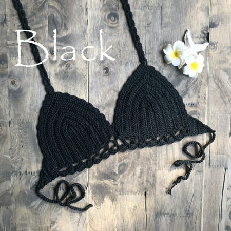 IDALL Bikini Sets Bathing Suit Women Bikini Top Knitting Swimsuit Padded Beachwear Lace Swimwear Womens Swimsuits Womens Swimwear Black XL