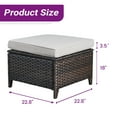 thumbnail image 6 of PARKWELL 2PCS  Outdoor Wicker Ottoman Patio Rattan Furniture Metal Footrest Seat Square Footstool w/ Beige Cushion, 6 of 6