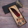 thumbnail image 3 of Vintage Feather Fountain Writing Pen Calligraphy Ink Quill Dip Pen with Gift Box(Red), 3 of 8