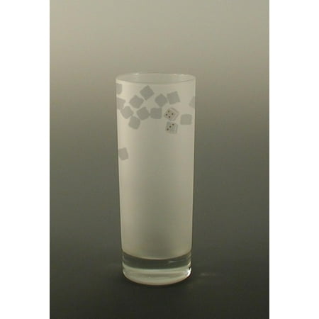 - Set of 4 Nice Dice Etched Hi Ball Cocktail Drinking Glasses 12 ounces