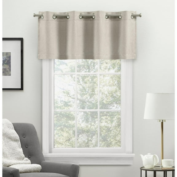 Exclusive Home Curtains Loha Light Filtering Grommet Straight Valance, 54x18, Natural