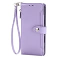 thumbnail image 2 of Wallet Case for Samsung Galaxy A35 5G 6.6-inch, Litchi Leather Flip Zipper Purse Cover with Card Holder, Detachable Wristlet, Kickstand Shockproof Protective Phone Case,Purple,For Galaxy A35 (5G), 2 of 9