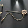 thumbnail image 4 of HOOUN Fashion Anchor Crown Gold Collar Suit Shirt Shinny Pearl Neck Pin Brooch Gift, 4 of 4