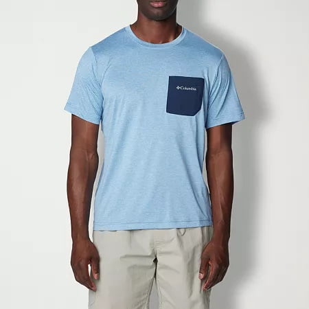 COLUMBIA Mens Regular fit Short Sleeve T-Shirt Shirt Large Blue Solid