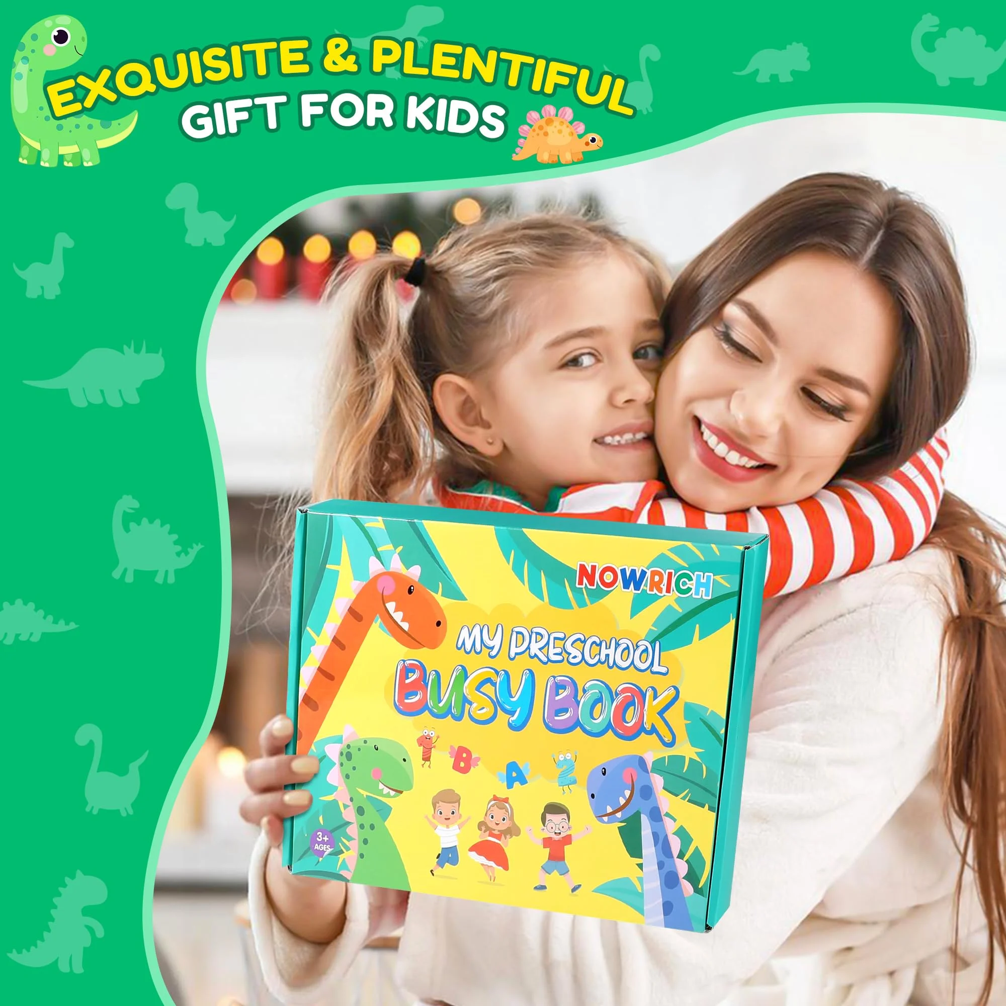 Toddler Preschool Learning Busy Book, 32 Themes Montessori Activities Workbook Education Toy, Kindergarten, Children's Day, Christmas
