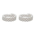 thumbnail image 1 of Thinsony Femmes Chic Perle Strass Stretch Bracelet Mariage Bal pour Mariée Blanc 3 Rangée 2Set, 1 of 6