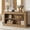 Brown, variant on 63 Inch Console Table For Entryway, Farmhouse Sofa Table Behind Couch, Narrow Long Entry Table With Shelves For Living Room, Brown