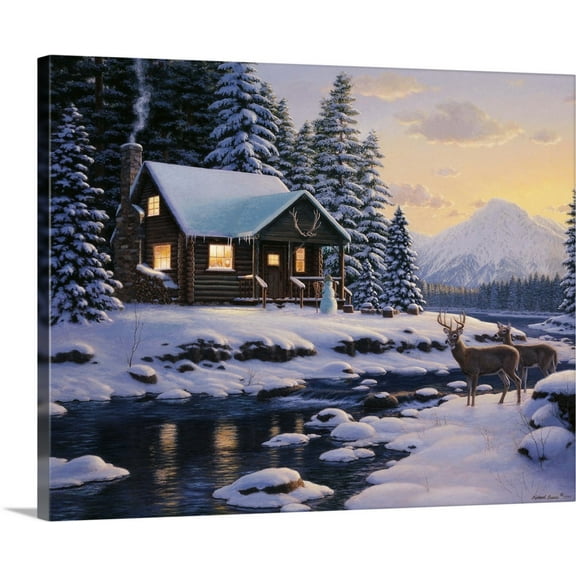 Great BIG Canvas | "White Tail Twilight" Canvas Wall Art - 30x24