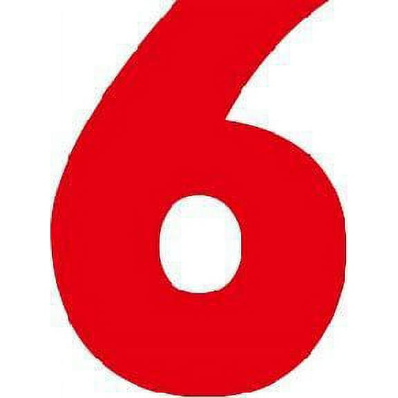 Students 6 Cute Education Wall Decal Decoration Bright Colorful Number “6” Sticker Lasts Years and Easily Removable - Size: 10 In(W) x 8 In(H)