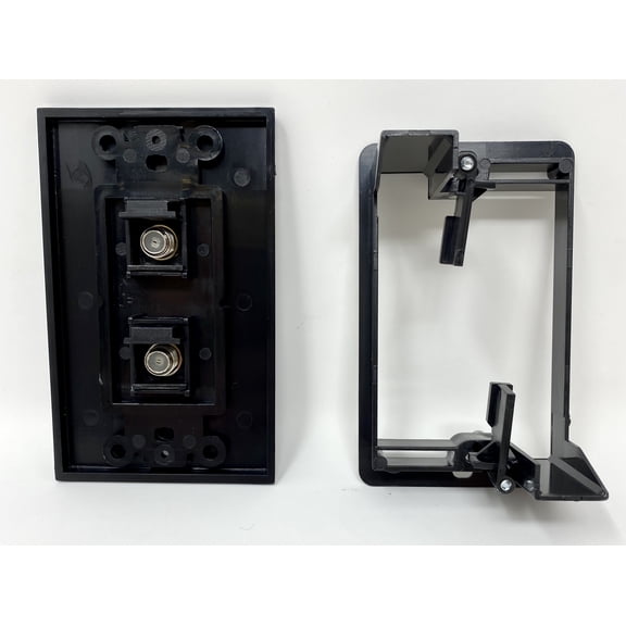 RiteAV - 2 Port Coax Decorative Type Wall Plate - Black - Bracket Included - 10 Pack