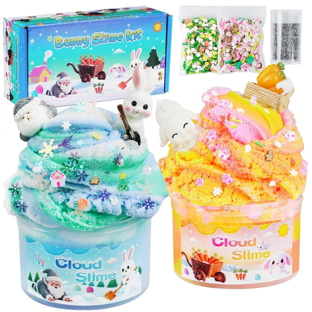 Kit Joytry Bunny Cloud de Toy Slime, 400 ml, antiadherente, 2 unidades