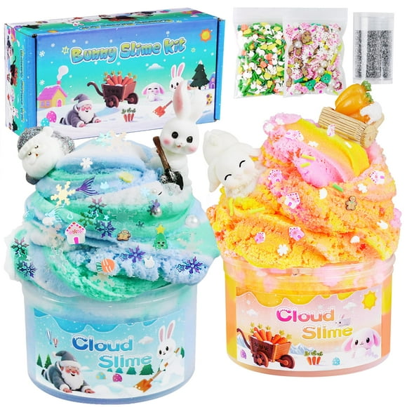 Kit Joytry Bunny Cloud de Toy Slime, 400 ml, antiadherente, 2 unidades