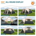 thumbnail image 3 of 10 Person Family Cabin Tent with Screen Porch Camping Tent for Outdoor Camping Backyard Beige, 3 of 9
