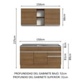 thumbnail image 3 of Cocina Integral Modular Madesa Glamy con Tarja 150cm, 3 of 5