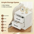 thumbnail image 4 of Resenkos Compact Wooden Nightstand - Multiple Storage Drawers, Space-Saving Bedside Table Perfect for Small Bedrooms, White, 4 of 7