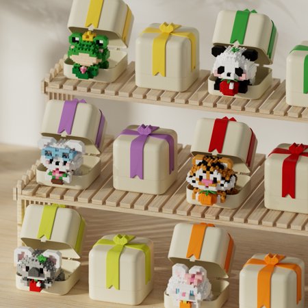 Animal building block gift box set