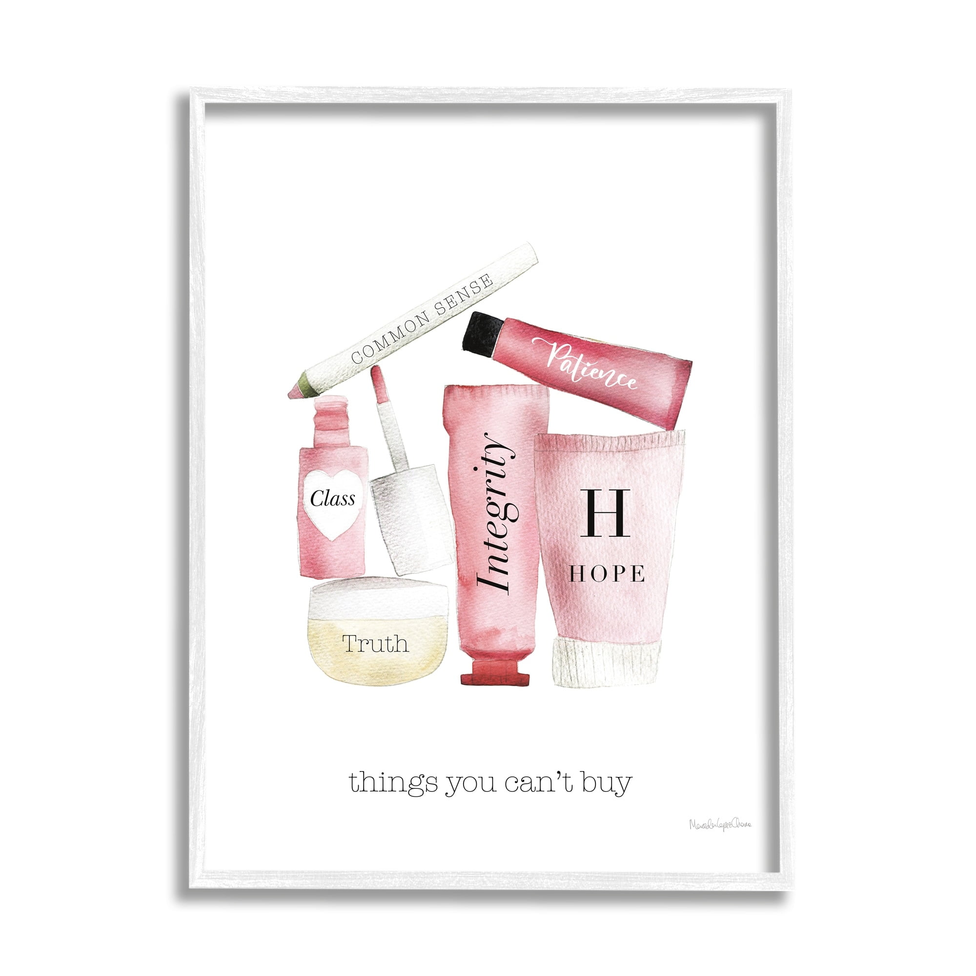 Stupell Industries Inspirational Words Fashion Cosmetics Things Cant Buy Quote, 16 x 20, Design by Mercedes Lopez Charro