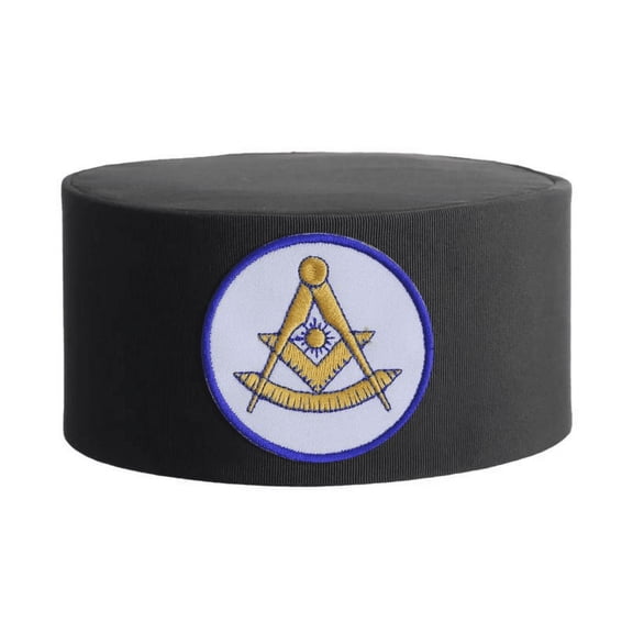 Past Master Blue Lodge California Regulation Crown Cap - White Patch With Gold Emblem
