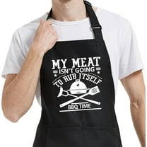 Funny BBQ Apron for Men with Pockets, Cooking Aprons for kitchen, Grilling Gifts for Dad Mom Birthday Christmas