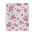 thumbnail image 2 of 60x80 inch Crystal Fleece & Arctic Fleece Blanket Soft Bed Throws for Home or Camping Pink Roses and Bows, 2 of 7