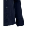 thumbnail image 5 of J. METHOD Women's Button Down Shirt Long Sleeve Roll Up Stretch Collar Office Work Formal Casual Basic Blouse Top NEWT04 Navy Blue 2X, 5 of 5
