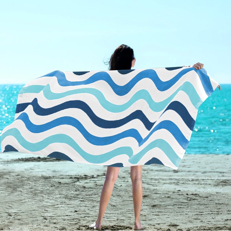 Mocaletto 100% Cotton Beach Towel with Towel Band(1 Pack