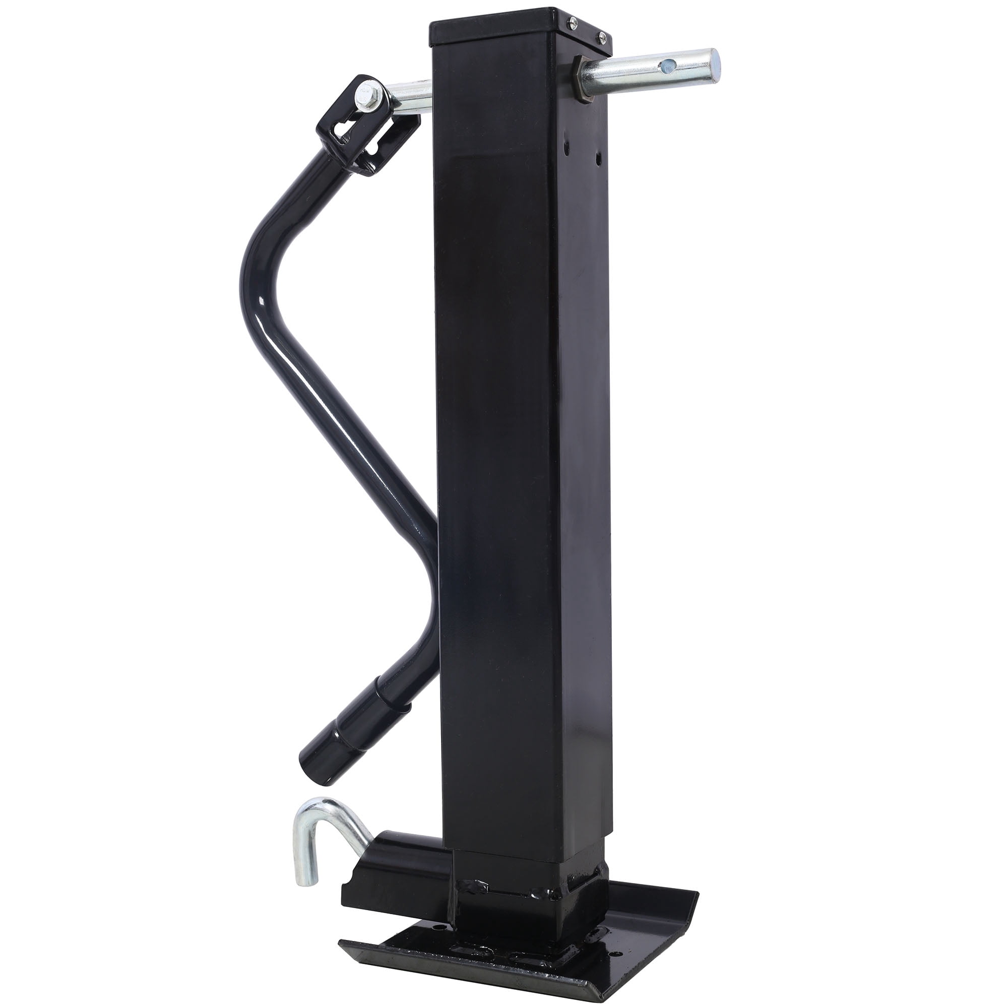 Heavy-Duty Weld-On Trailer Jack Black 11,000 lbs. Lifting Capacity Square Tube Construction Smooth Twin Thrust Operation For Heavy Trailers