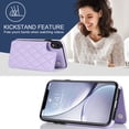 thumbnail image 5 of Case Compatible with iPhone XR, Stylish Card Slots Kickstand PU Leather Back Case Magnetic Closure RFID Blocking Drop Protective Shockproof Cover for iPhone XR, Purple, 5 of 8