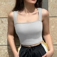 thumbnail image 2 of SHITINN Fitted Tops for Women with Bra Tops Packages for Women U Shaped Vest Female Widened Shoulder Strap Beauty Back Fitness Top Sling Yoga Clothes, 2 of 4