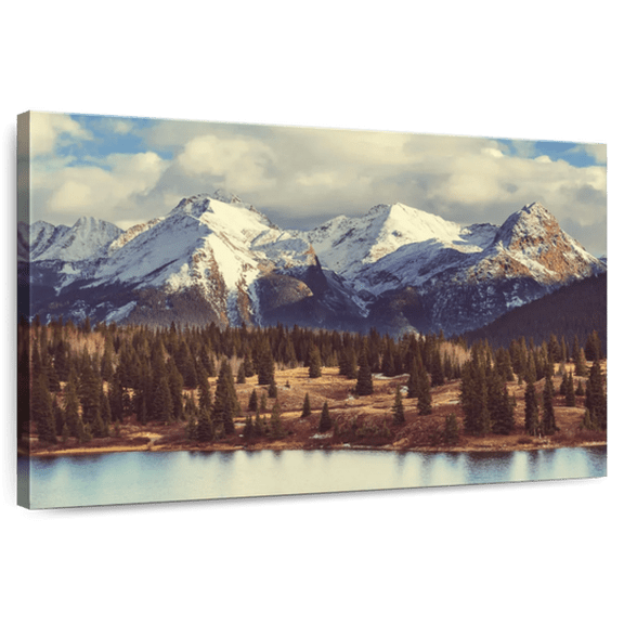 Elephant Stock Colorado Rocky Mountains Wall Art - Horizontal Canvas Wall Art - Living Room Wall Decor - Nature Canvas - Blue And White Decor - 12" x 8"