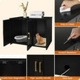 thumbnail image 4 of Litter Box Enclosure, Cat Litter Box Furniture Hidden, with Scratching Mat, Wooden Cat Washroom Indoor, Fit Most of Litter Box, 31.5" L x 19.7" W x 21.7" H, Black, 4 of 9