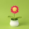 thumbnail image 1 of Girasol de lana de punto en maceta con flores artificiales para estudio, decoración de escritorio, temporada de graduación, regalo del día del maestro, 1 of 6