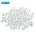 thumbnail image 3 of Uxcell 10mm Faux Pearl Pendants Drops, 100 Pack Round Imitation Pearl Beads for Jewelry Making Style 2, White Silver, 3 of 6