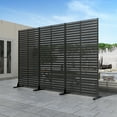 thumbnail image 2 of 72"x35"x16" Outdoor Privacy Screen with Stand Metal Balcony Decorative Screen,Black, 2 of 5