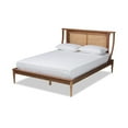 thumbnail image 2 of Baxton Studio Jamila Modern Transitional Walnut Brown Finished Wood and Synthetic Rattan Full Size Platform Bed, 2 of 7