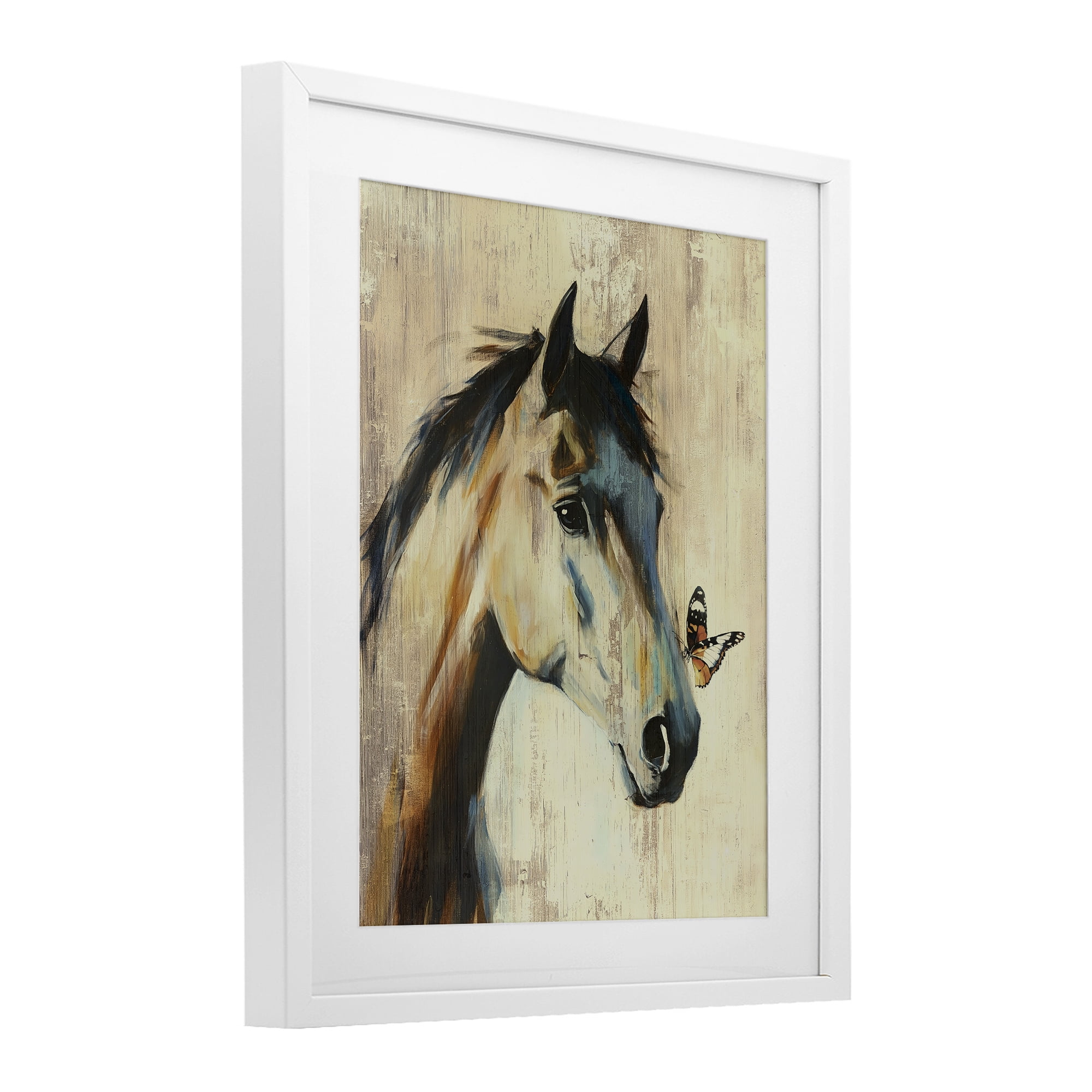 Stupell Industries Tiny Magic Horse & Butterfly White Framed Print Under Glass, design by Svetlana Aleynikova