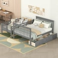 thumbnail image 4 of Bellemave Twin Over Full Bunk Beds with Stairs, Wood Bunk Bed Frame with Storage Drawers and Open Shelves for Teens, Adults, Gray, 4 of 16