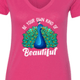 thumbnail image 4 of Inktastic Peacock Women's V-Neck T-Shirt, 4 of 5