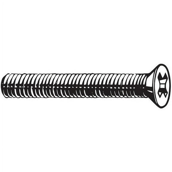 M3-0.50 x 8 mm Phillips Flat Machine Screw, Plain 18-8 Stainless Steel, 100 PK