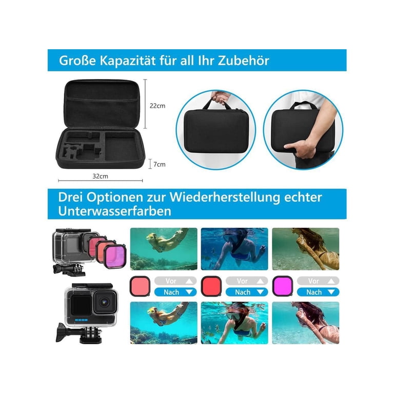 Accessory Set Kit Bundle for GoPro Hero 12/11/10/9 Black 