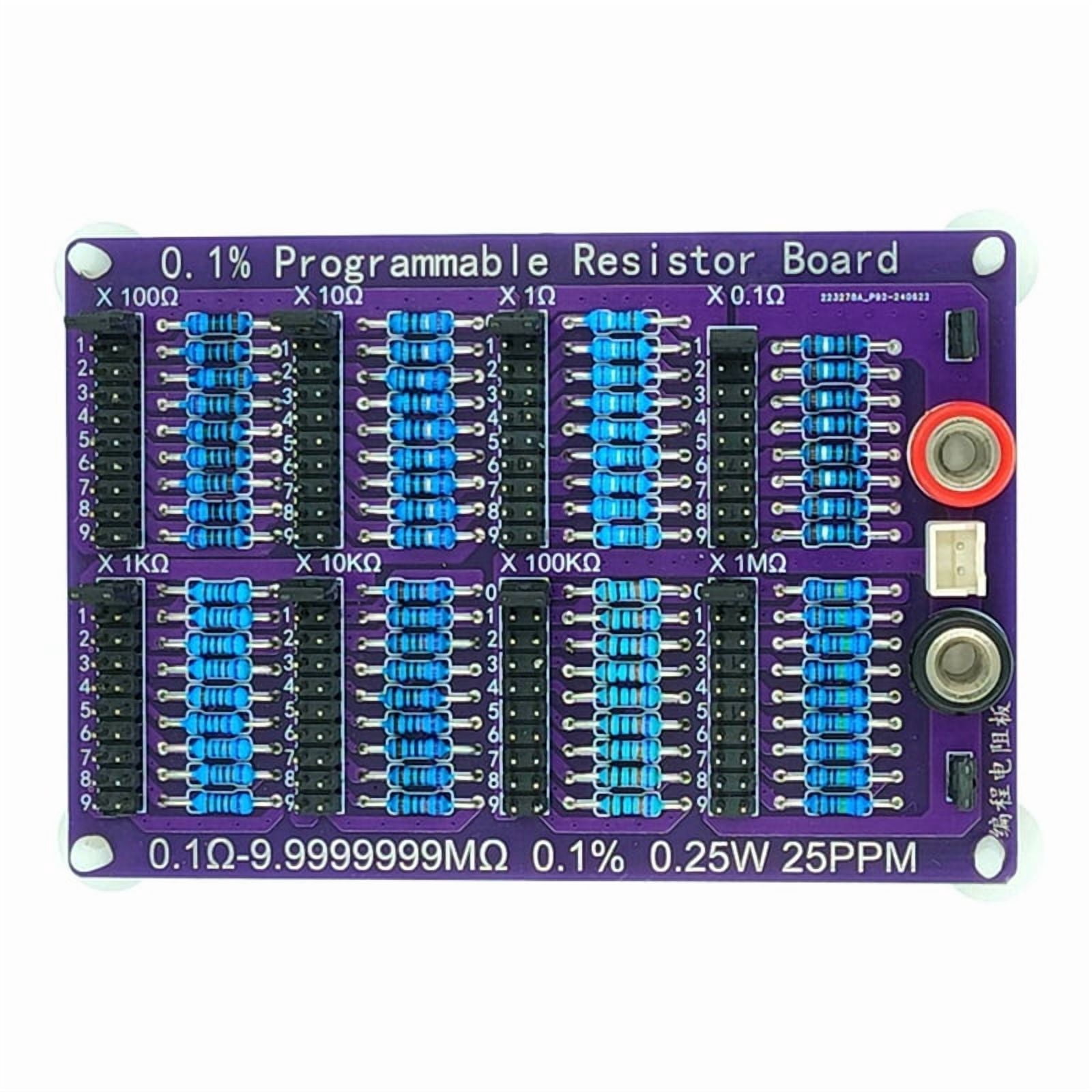 2X 0.1Ω-9.9999999MΩ 0.1% 0.25W 25PPM Programmable Resistor Board Resistance Tolerance 0.1% High  8-Segment