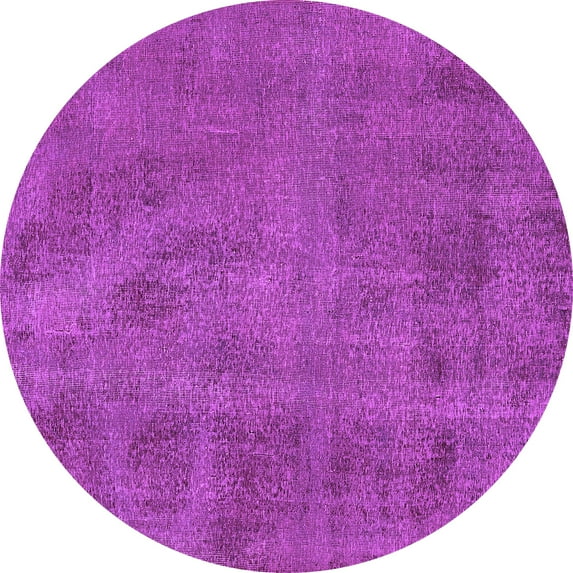 Ahgly Company Indoor Round Oriental Purple Industrial Area Rugs, 5' Round