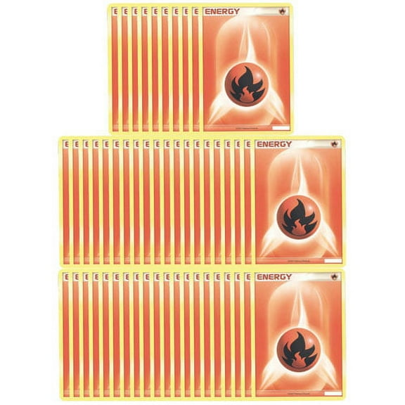 Pokemon Cards - LOT OF 50 FIRE ENERGY Cards (red)