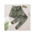 thumbnail image 3 of Seyurigaoka 2 Pcs Little Boy's Two-Piece Suit, Patchwork Dinosaur Shape Pocket Hoodie + Pants, 3 of 9