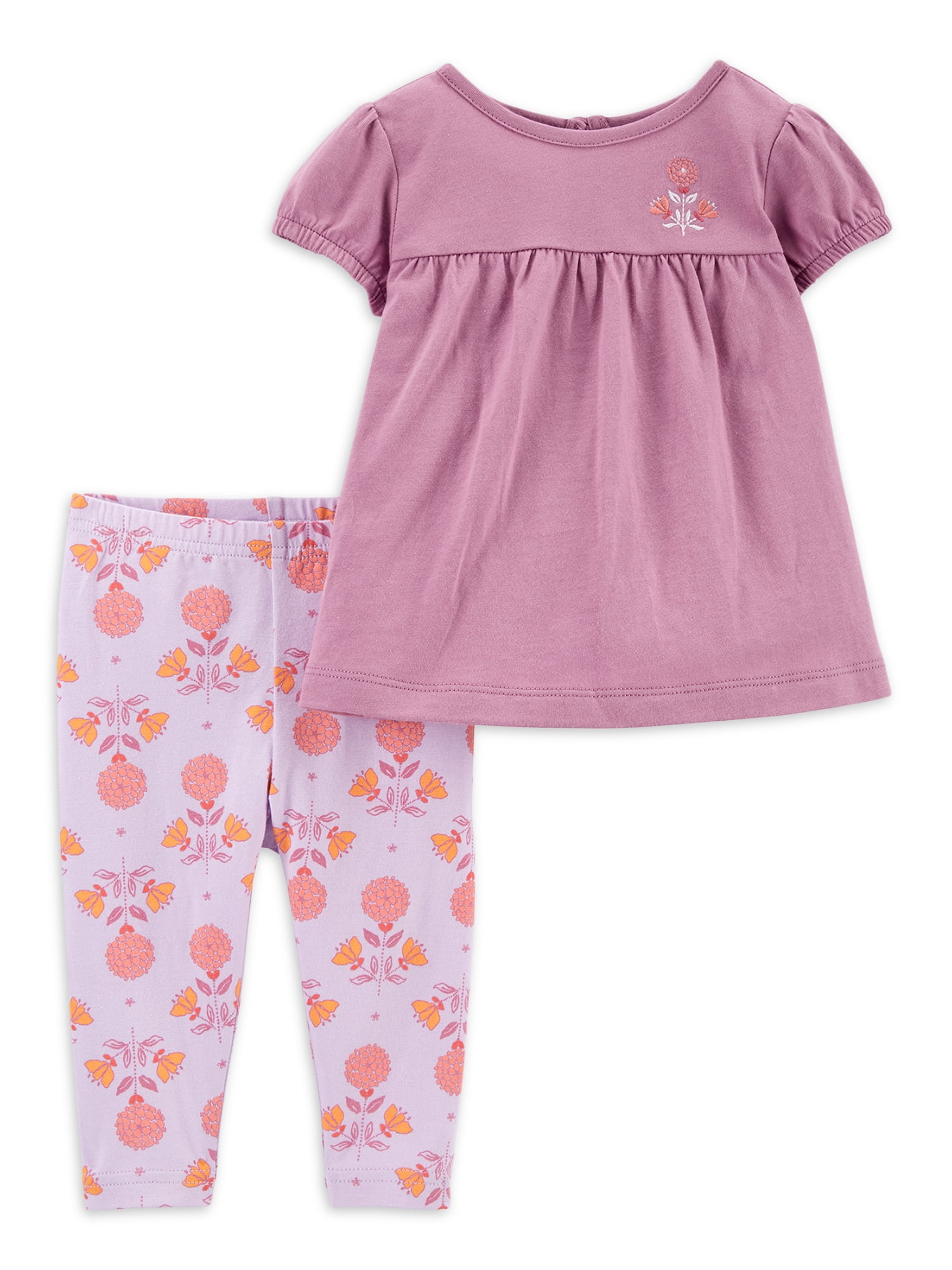Carter's Child of Mine Toddler Girl Swing Top and Floral Legging, 2 Piece Outfit Set, 2T-5T