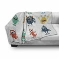 thumbnail image 3 of Alien Soft Flannel Fleece Throw Blanket, Monsters Funny Silly Faces Cartoon, Cozy Plush for Indoor and Outdoor Use, 70" x 90", White Multicolor, by Ambesonne, 3 of 6