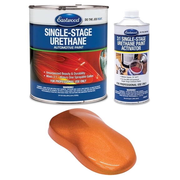 Eastwood 3:1 Malibu Sunset Metallic Orange Single Stage Urethane Automotive Spray Paint 1 Sprayable Gallon Kit