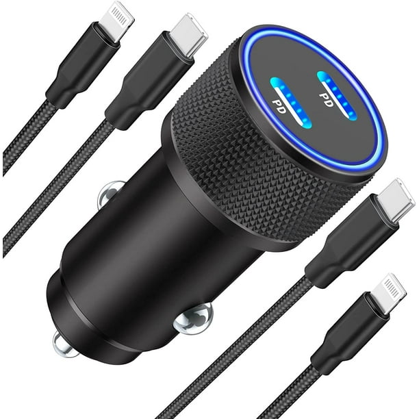 Apple MFi Certified iPhone Fast Car Charger 60W Dual USB C Power