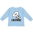 thumbnail image 3 of Inktastic 4th Birthday Soccer 4 Year Old Boys or Girls Long Sleeve Toddler T-Shirt, 3 of 5